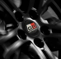 トヨタ GR SPORT ロゴ ホイールセンターキャップアルミステッカー 4枚セット 56mmサイズ 《ブラック》_画像6