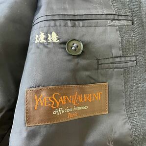 イヴ・サンローラン『抜群の存在感』Yves Saint Laurent セットアップ ビジネススーツ チェック柄 ネイビー L位 メンズの画像6