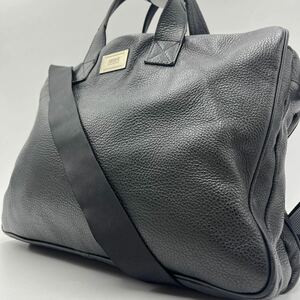 1円《大人気》ARMANI COLLEZIONI アルマーニコレツィオーニ 2way ビジネスバッグ ブリーフケース A4 レザー 本革 黒 ブラック メンズ