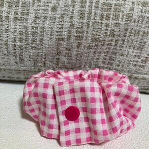 授乳シュシュ ピンクギンガムチェック
