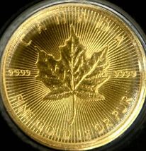 【ご紹介します】カナダ 2023年メイプルリーフ純金貨1g 造幣局密封パック 個体番号入 未流通貨 小さくても純金の貴重度をお手にして下さい_画像1