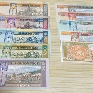 モンゴルtugrik2002 紙幣流通10000,5000,1000,500,100,50,20,10,5,1セット 