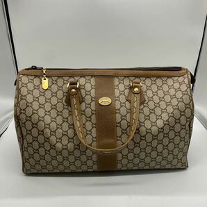 exI0004 GUCCI グッチ オールドグッチ ボストンバック ハンドバッグ GG柄 総柄 現状品の画像1