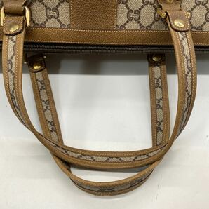 exI0004 GUCCI グッチ オールドグッチ ボストンバック ハンドバッグ GG柄 総柄 現状品の画像8