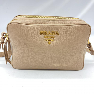 【中古】PRADA PHENIX VITELLO Wジップショルダーバッグ 1BH079 プラダ ベージュ[240019450681]