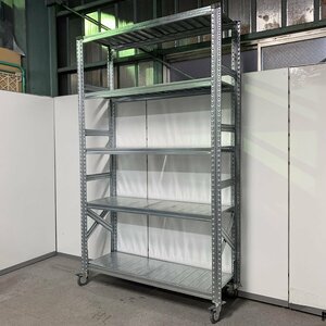 LW18*[METALSISTEM]5 step steel shelf W1280×D410×H2100mm with casters ./ Italy made metal system SUPER123 light weight rack 