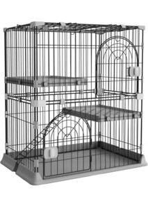 y040501t Alebert cat cage cat cage width 70* depth 43* height 89cm cat cage large pet cage folding door attaching . mileage prevention 2 step gray 