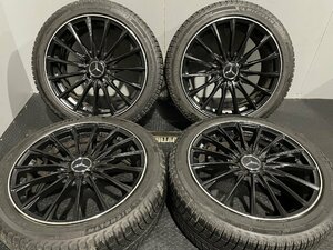 【MICHELIN X-ICE 3+ 225/45R18】スタッドレス【EUROTECH 18インチ 7.5J5HPCD112+44】ブラック ベンツ純正キャップ バリ溝　(MTC513)