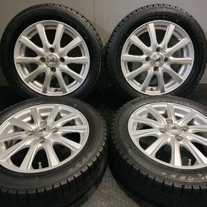 【DUNLOP WM03 155/65R14】スタッドレス【INTER MILANO AZ SPORTS 14インチ 4.5J4HPCD100+43】20年製 バリ溝 タント フレア等 (VTH924)の画像1