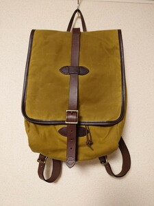 ★美品★USA製 FILSON ティンクロス バックパック リュックサック フィルソン レザー　オイルド アウトドア 登山 デイパックレディースにも