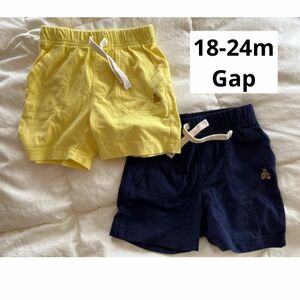 ショートパンツ　半ズボン　80 GAP 18-24m ネイビー　イエロー