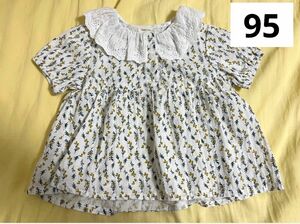 ブラウス チュニック　花柄　ベビーザラス　95 トップス　女の子　夏服　半袖