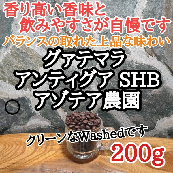 自家焙煎 コーヒー豆 注文後焙煎 グァテマラ アンティグア SHB 200g #はなまる珈琲