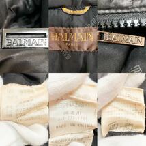 美品！ BALMAIN バルマン ダウンコート ラクーンファー フード付き ロング丈 Aライン 裏地総柄 ダウン フェザー_画像10