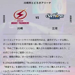 【格安】Bリーグチケット 4/20(土)18:05 川崎ブレイブサンダース vs シーホース三河@川崎市とどろきアリーナ の良席チケット1枚。の画像1