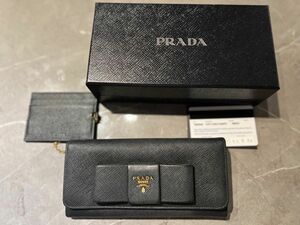 PRADA サフィアーノ　リボン　長財布　カードケース