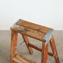 アメリカ ヴィンテージ 2段 脚立 / 木製ラダー stepladder ディスプレイ 店舗什器 ガーデニング アンティーク USA ＃602-15-153-61_画像2