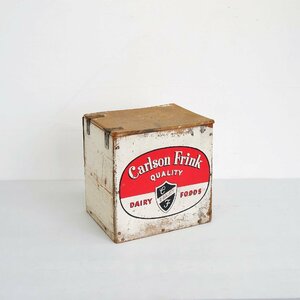 40s-50s ヴィンテージ Carlson Frink 牛乳配達箱【#5133】アメリカ ミルクお届けボックス 木箱 WOOD BOX カールソン フリンク
