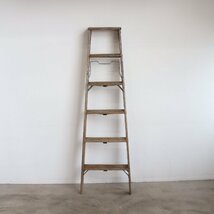 アメリカ ヴィンテージ 6段 脚立 / 木製ラダー stepladder ディスプレイ 店舗什器 ガーデニング アンティーク 雑貨 ＃510-20-173-6_画像10