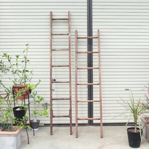 ヴィンテージ はしご セット ラック / アメリカ 木製 梯子 ladder ラダー ディスプレイ 店舗什器 ガーデニング アンティーク #506-295-54の画像9