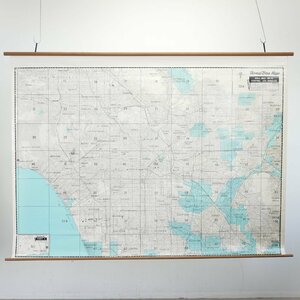 80s ロサンゼルス ヴィンテージ 地図 / マップ Thomas Bros Maps WALL MAP No71 CENTRAL LOS ANGELES スクール教材 #510-20-039-162
