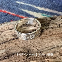 #2432 シルバーリング【13号】SILVER950 インディアンジュエリー ハンドクラフト 平打ち スタンプワーク 指輪 アクセサリー 職人_画像1