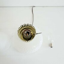 1960's ホブネイル ミルクガラス テーブルランプ / アメリカ オイルランプ風 ヴィンテージ アンティーク照明 #602-15-55-250_画像7