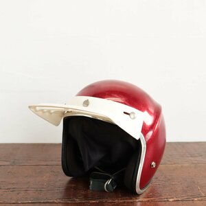 #4916　アメリカ　ヴィンテージ 　70s 【LEAF SIEGLER】 ヘルメット　バイザー付き　ラメ　ディスプレイ　バイク　ジェットヘルメット　