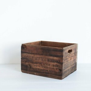 スコッチウイスキー ヴィンテージ 木箱 /アメリカ クレート ウッドボックス WOODEN BOX キャンプ USA 雑貨 ディスプレイ #502-307-232