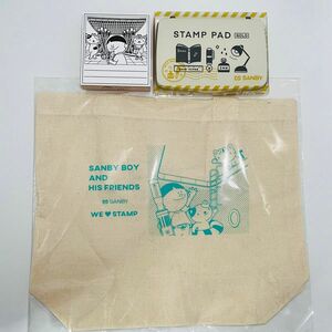 【匿名発送】 文具女子博 サンビーぼうや スタンプＬ 鼓門ポーズ & STAMP PAD ゴールド & ノベルティ付き 数量限定品