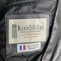 美品!!!トロトロのラムレザー◎Nicole StGilles テーラードジャケット ニコル レザージャケット 本革 羊革 ラムスキン 黒 ブラック M _画像8