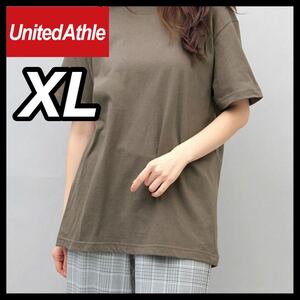 新品未使用 ユナイテッドアスレ5.6oz 無地 半袖Tシャツ XLサイズ チャコール UNITED ATHLE ユニセックス