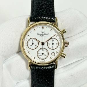 IWC IW3730-02 Portfino Chronograph Quartz K18 Yellow Gold 29mm Schaffhausen Lady アイダブリューシー ポートフィノ クロノ イエロー