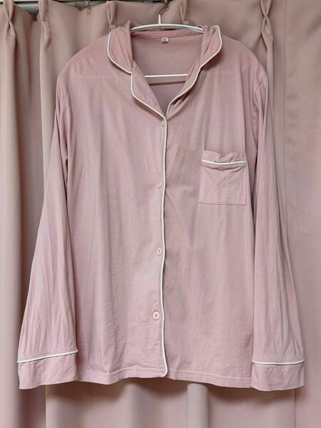 パジャマ ルームウェア 寝巻き ピンク レディース 長袖 コットン100 綿100 XLサイズ