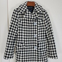 国内正規品◆美品 MARY QUANT LONDON マリークワント ロンドン 千鳥格子 ロングコート 日本製 アウター(Ｍサイズ)オフホワイト/ブラック_画像4