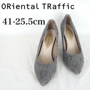 MK5766*ORiental TRaffic*オリエンタルトラフィック*レディースパンプス*41-25.5cm*グレー・千鳥格子系