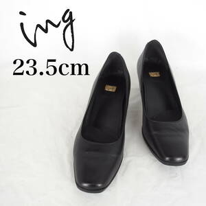 MK5938*ing* wing * lady's pumps *23.5cm3E* black 