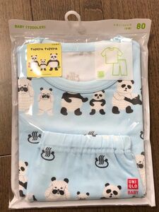 ユニクロ UNIQLO パジャマ 絵本シリーズ 半袖　パンダ銭湯　80