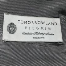 美品 L トゥモローランドピルグリム ゼニア ウール テーラード ジャケット 灰 チェック TOMORROWLAND PILGRIM Zegna ブレザー 千鳥 グレー_画像8