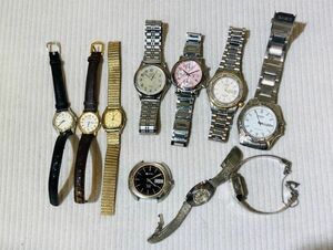 kme19▼腕時計 10点おまとめ/レディース メンズウォッチ SEIKO.CITIZEN.RADOなど 未稼働 ジャンク時計▼