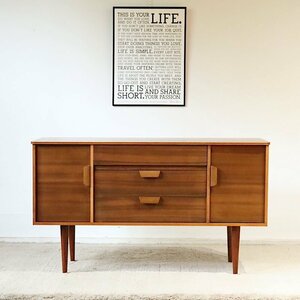 [ whole surface repeated painted / ultimate beautiful goods ] England 1960's UNIFLEX company small ... Vintage sideboard / Mid-century /TV pcs / audio cabinet 