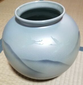 【即日発送】 九谷焼花瓶　高さ24cm　幅22cm　新品未使用　 壺　91