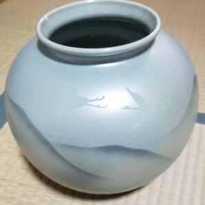 【即日発送】 九谷焼花瓶　高さ24cm　幅22cm　新品未使用　 壺　91