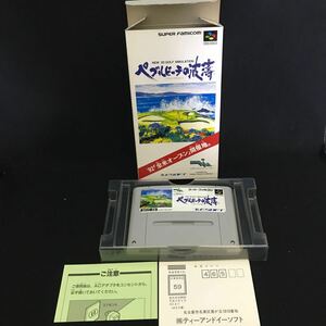 【Y110】スーパーファミコン ソフト ペブルビーチの波濤 動作確認済 T&ESOFT/箱付き SFC ティーアンドイーソフト