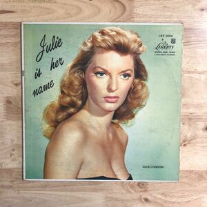 LP MONO TURQUOISE DG!! JULIE LONDON/JULIE IS HER NAME[USオリジナル:初年度'55年INDIANAPOLIS PRESS:LIBERTY LRP3006:BARNEY KESSEL(g)]