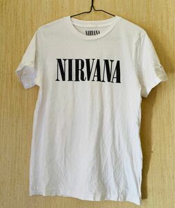 GU ジーユー ニルヴァーナ Tシャツ S 白 半袖 NIRVANA デニム ロックTシャツ カットソー