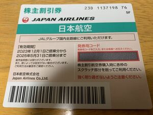 JAL 株主優待券 （23年12月1日から25年5月31日まで）1枚