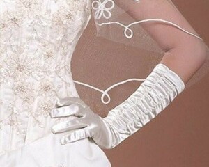  new goods * satin glove white white * wedding party W car - ring 