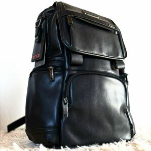 【新品同様】トゥミ TUMI バックパック リュック ALPHA 3 ビジネス 本革牛革オールレザー 黒ブラック メンズ 大容量 バッグ鞄 レディースの画像1
