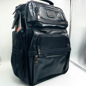 【新品同様】トゥミ TUMI アルファ3 バックパック リュック 牛革オールレザーブリーフバッグ 大容量 ブラック 黒 メンズ ビジネス 多収納可